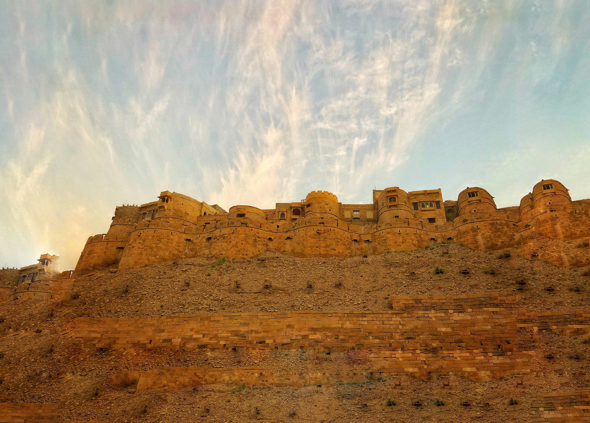 Jaisalmer Fort rising golden at sunrise